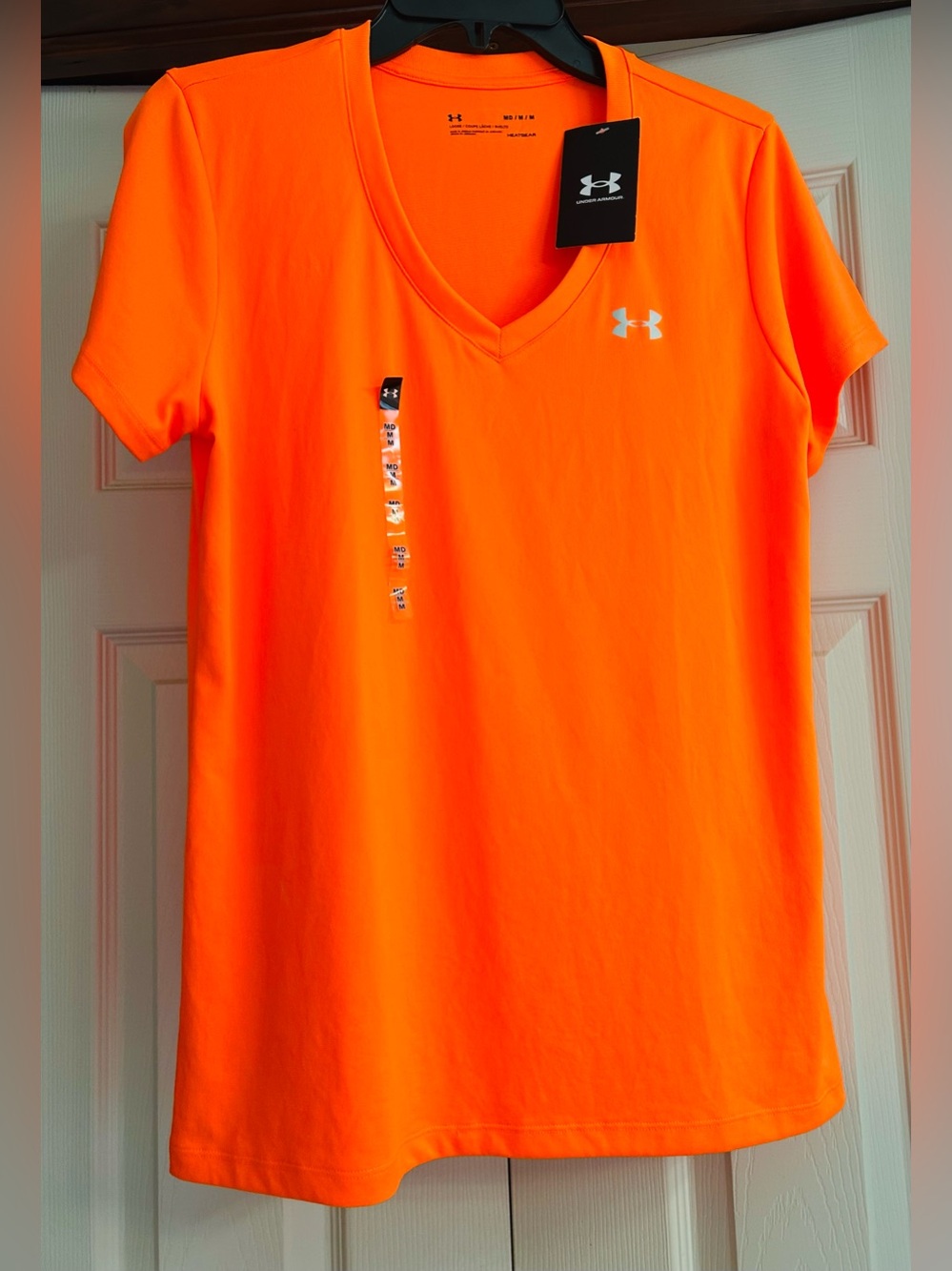 Under Armour Women’s V-Neck Short Sleeve Tee - Neon Orange.  New With Tags